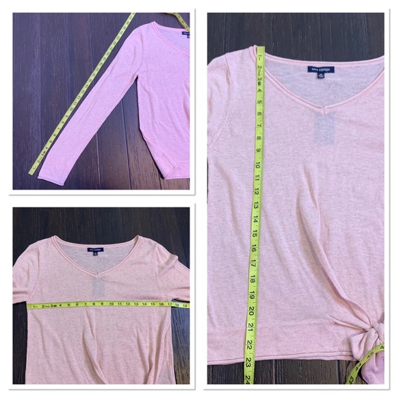 NWT Max Edition Blush Pink Tie Front Long Sleeve Knit Pullover XS - Picture 10 of 10